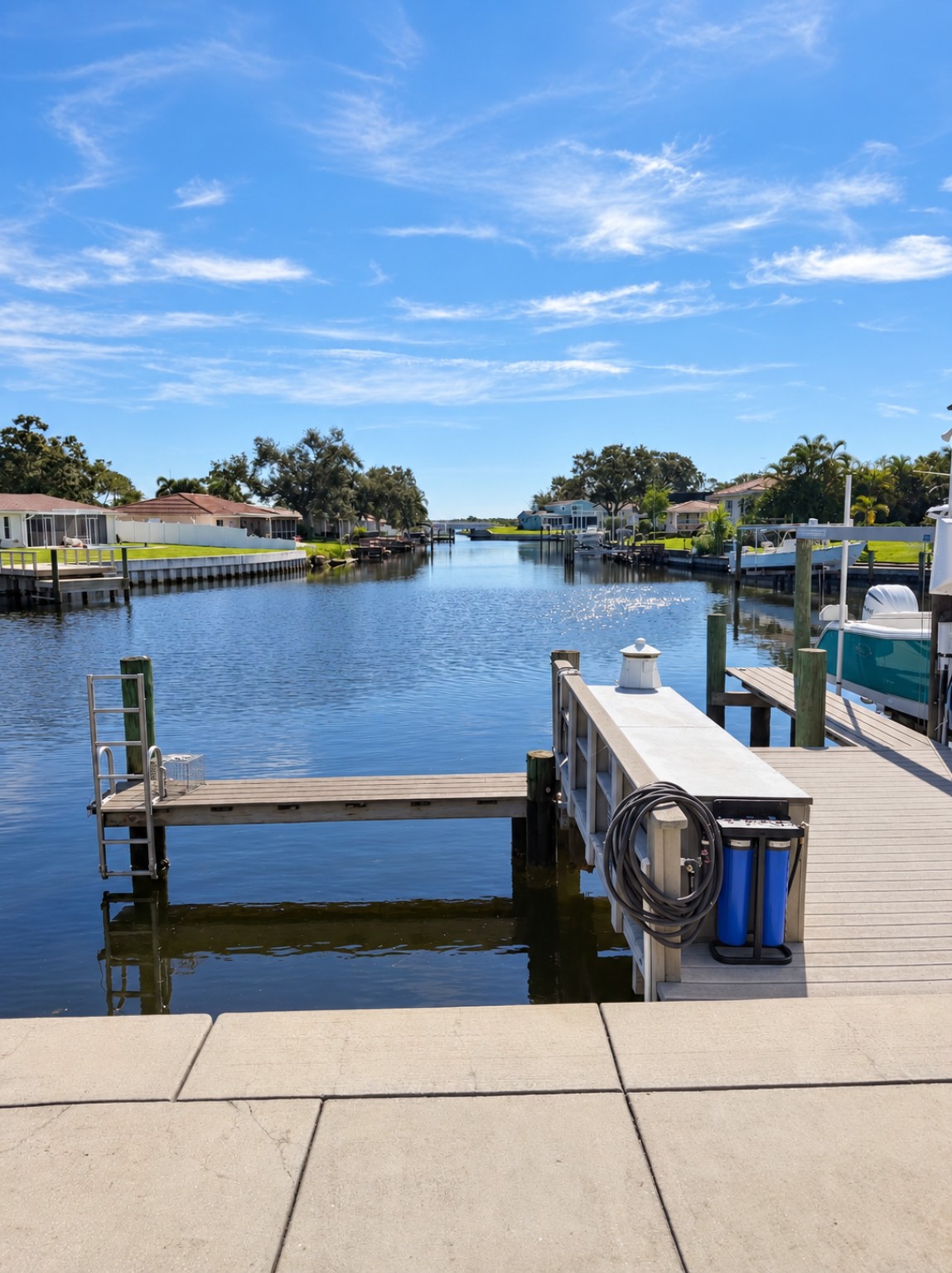 Dock and canal view from the Tanglewood property